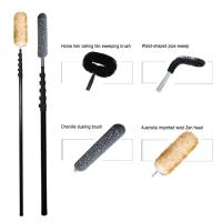 Conjunto de palo de polvo industrial de fibra de carbono telescópico de 33 pies: para limpieza de ventiladores, telarañas, techos altos, extensiones exteriores e interiores OEM