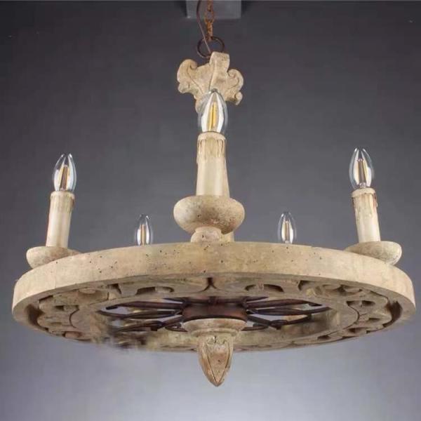 America cottage Farmhouse vintage wheel wooden chandelier woodern lamp(WH-CI-115)