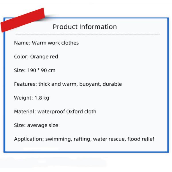 Fishing Life Jacket Life Winter Cold Workwear With Long Sleeves Marine Life Jacket