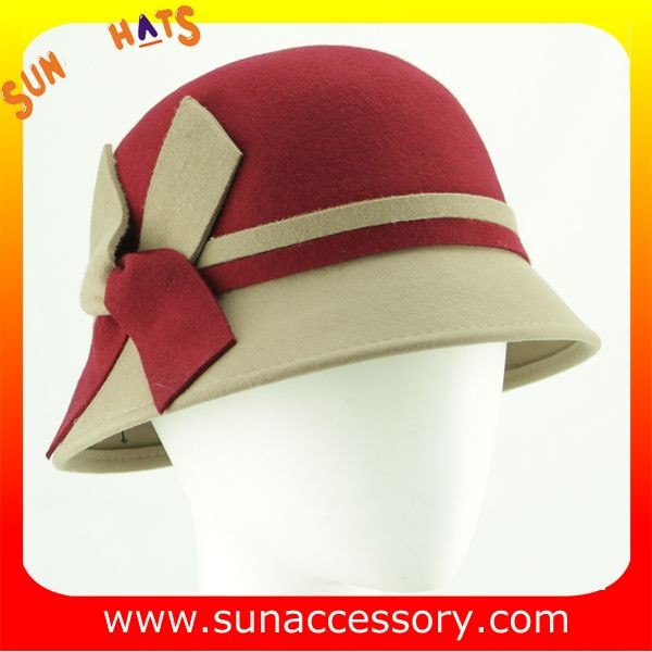 2044 ladies fashion hats wholesale ,100% Australia wool felt cloche hats