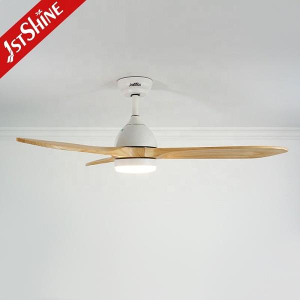 Facil instalação ventilador de teto LED com 5 velocidades e lâminas de madeira design contemporâneo