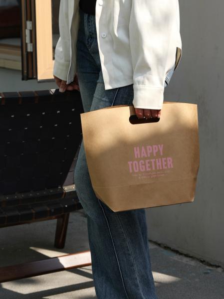 Custom Printed Vintage Kraft Paper Gift Bag Eco Friendly Bulk