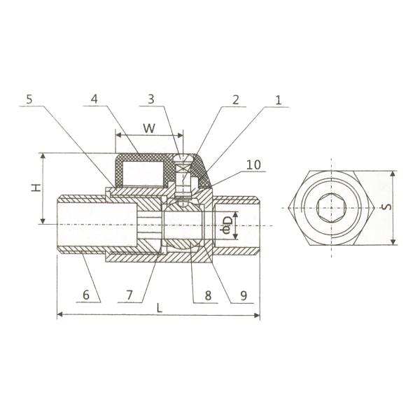 Нержавеющая сталь 304, 316 бсп, бспт, ньпт продетое нитку зеркало отполировала МИНИ шариковый клапан