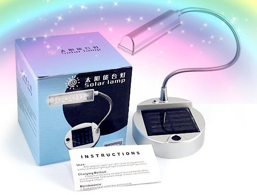USB Charged 100 * 92 * 260 mm 80mAh / 5.5V Solar Powered LED Reading Lamp