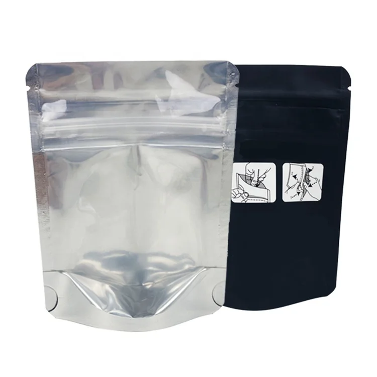 Heat Seal 3.5g 7g Oz Blank Bags Zipper Stand Up Mylar Bags Matte White Holographic Surface Pouch Food Snacks Packaging