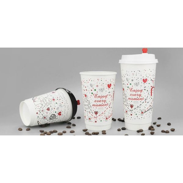 ODM 9oz Paper Disposable Christmas Cup For Drink Coffee Milk Tea