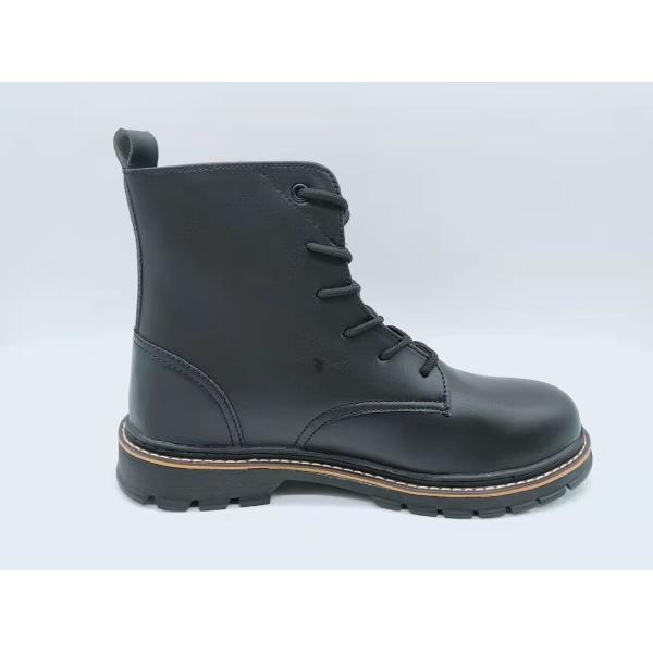 Mens High Top Work Boots Black Fashionable Leather Boots Slip Resistant