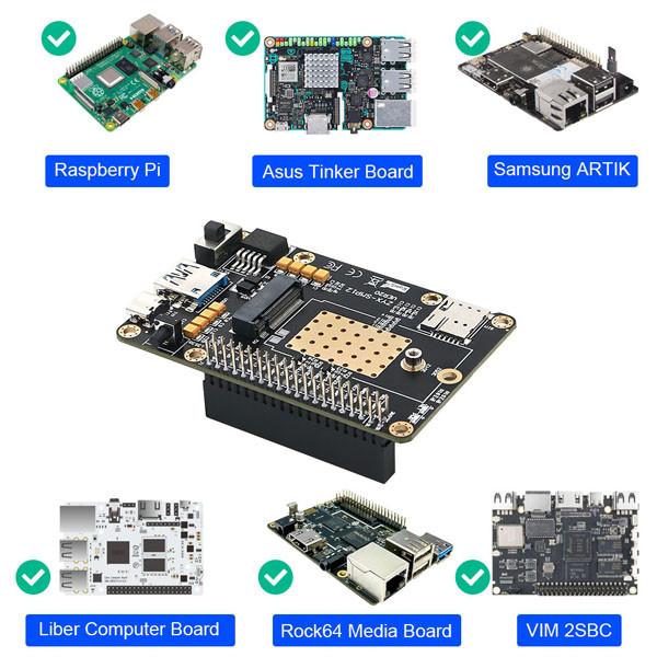OEM 4G 5G Base HAT For Raspberry / Samsung ARTIK / Rock64 Media Computer Board