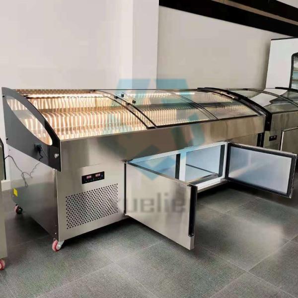 220V Glass Door Chest Freezer R134A Or R290A Painted Steel