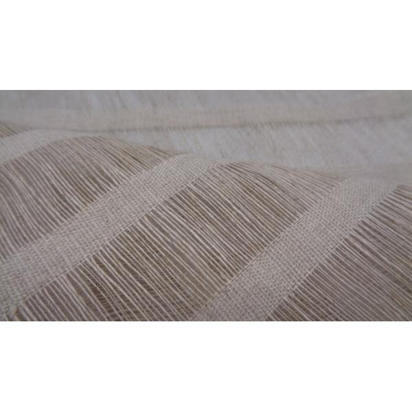 100% Linen Vertical Stripes Perforated Fabric 132 Gsm 150cm