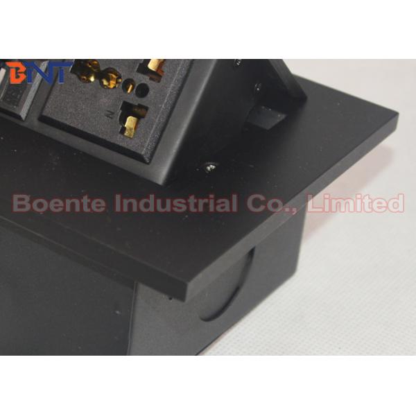 Square Corner Desk Pop Up Sockets with Bottom Conection Cable length 30 ~ 50 cm