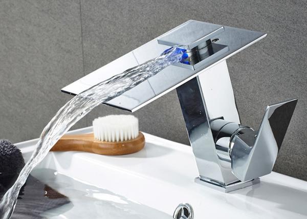 Chrome Finished Bathroom Basin Faucets LED Color Sensor Basin Mixer Tap ROVATE