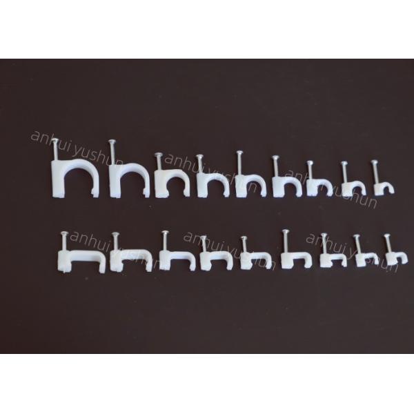 16mm 6mm Circle Plastic Cable Clips Grey Color