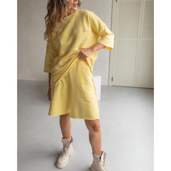 Женский комплект капюшонов Т-шорты 5 четвертей Трусы тренировка бег