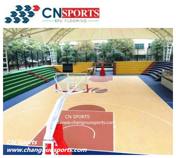 Dark Blue Crystal Wood Basketball Flooring Wear Resisting