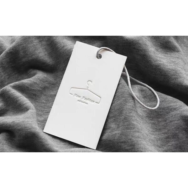 Gelebor ISO9001 Clothing Tag Label Embossing Clothes Hang Tag Ivory White