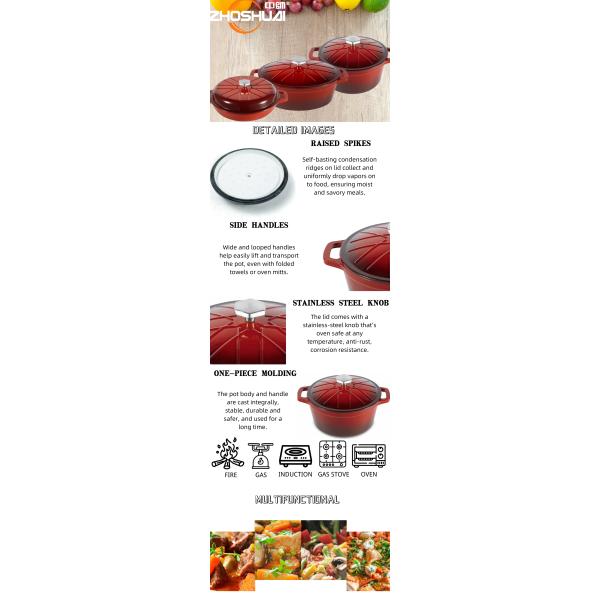 Profession Enameled Cast Iron Casserole Cast Iron Shallow Dish With Lid