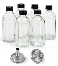 Small Clear Glass Bottles With Lids Boston Sample Bottles for Potion, Juice, Wellness, Ginger Shots, Whiskey, Liquids