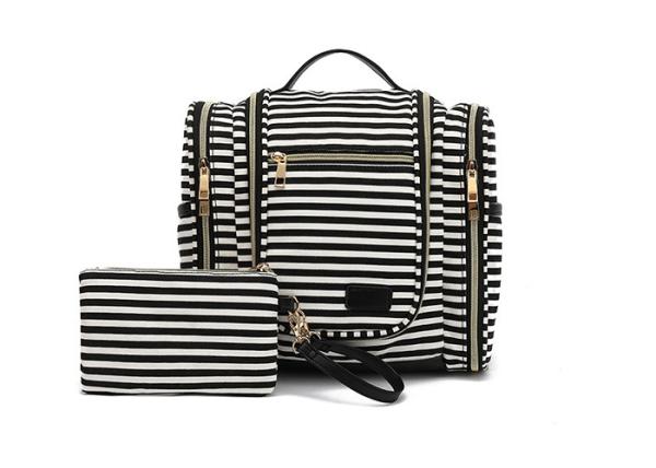 Durable Dirtproof Waterproof Luggage Bags Canvas PU Leather Straps Smooth Zipper