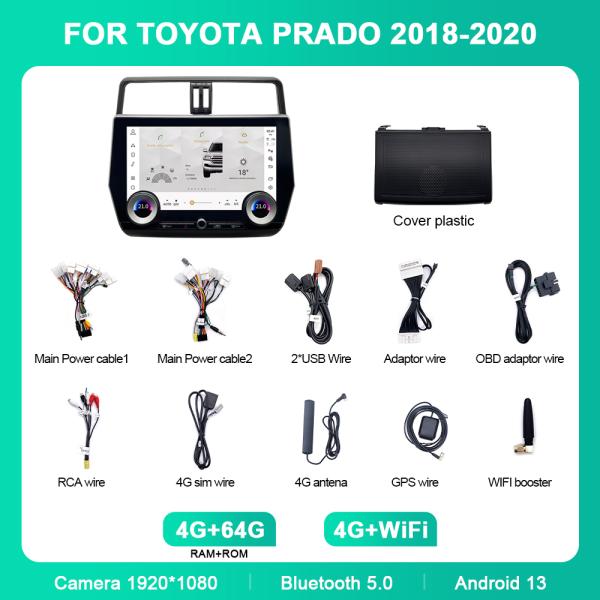 Qualcomm 665 Car Android Navigation Android 13 Главный блок для Toyota Prado 10-22