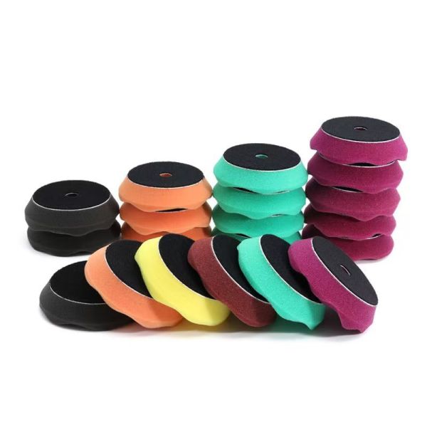 80mm Black Waffle Finishing Foam Polishing Pad For ROTARY POLISHERS