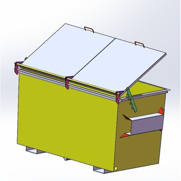 Waste Treatment Front Lift Bin 4-6mm Steel Construction Skip Bins Front Load Garbage Bins