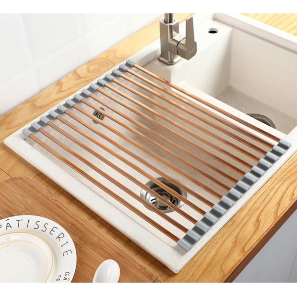 Foldable 0.97KG Steel Kitchen Basket Rack Titanium Square