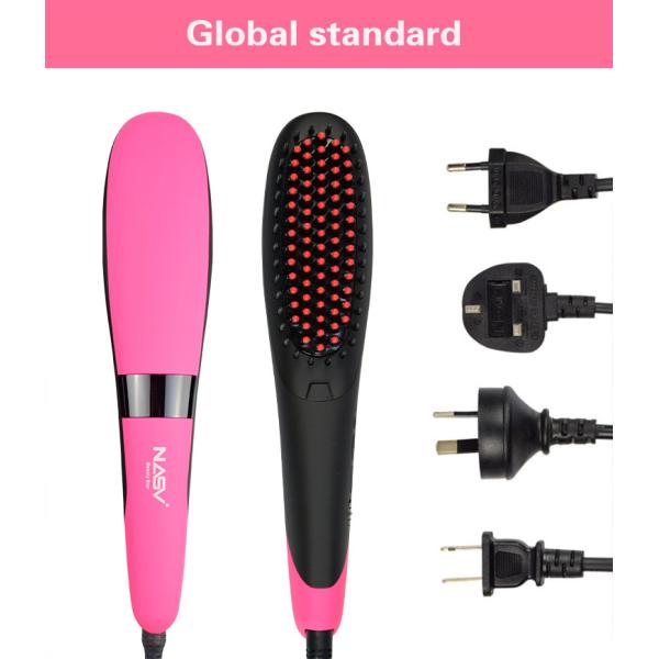 Ceramic Electric Home Hair Straightener Comb Brush With PTC Heating Plate