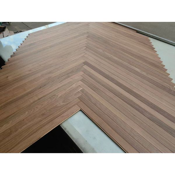 52mm American Walnut Herringbone Parquet Flooring with 3MM Top Veneer and 1210 x 52 x 10MM Size
