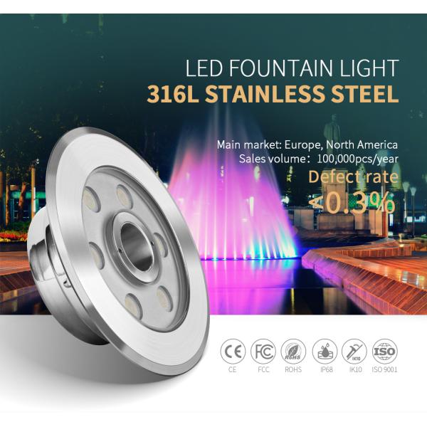 Света приведенные фонтана 500LM SS316L IP68 6W подводные