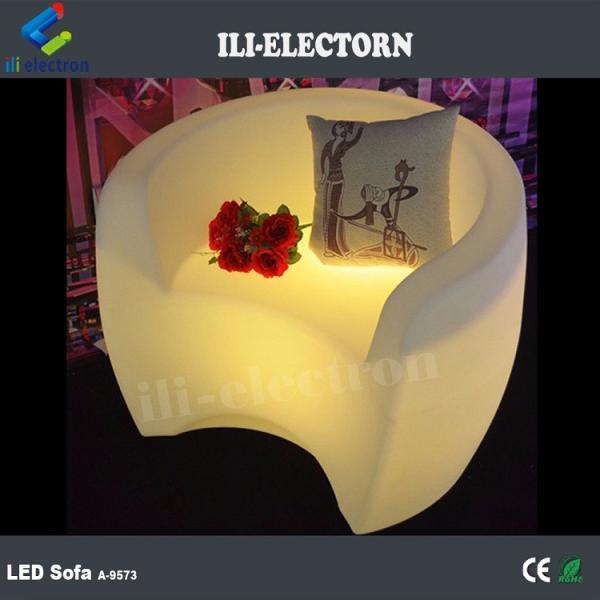 Commercial PE Plastic LED Glow Furniture , Illuminated LED Lounge Sofa
