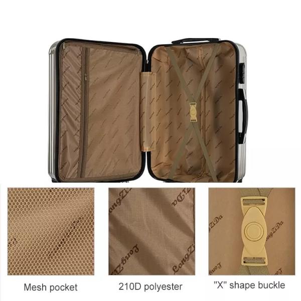 PC Polycarbonate Travelling Luggage Set Of 3 Pieces Shiny Surface Girls Suitcase Hardside Trolley