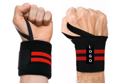 Custom Logo Sports Protective Gear Nylon Webbing Weight Lifting Wrist Wraps