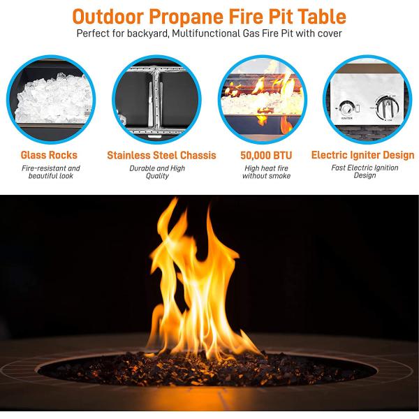 2 Inch Hammered Bronze Aluminum Propane Outdoor Natural Gas Firepit For Garden
