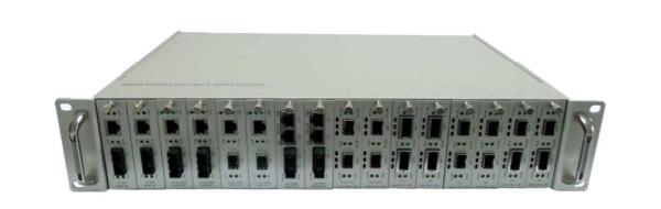 2U 16Slot  Centralized Managed Media Converters ,Giga,125M~4.25G,10G ,40G OEO, 10G Copper to Fiber Media  Converter