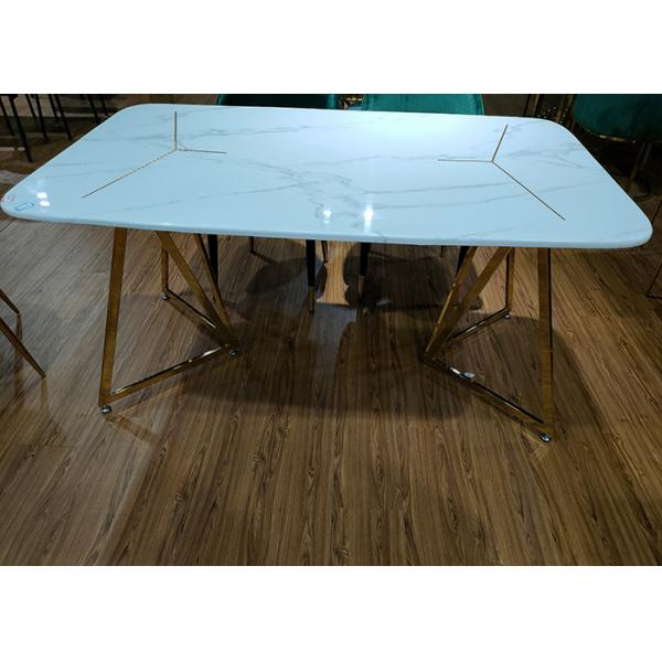 150*90*78cm Wrought Iron Marble Table