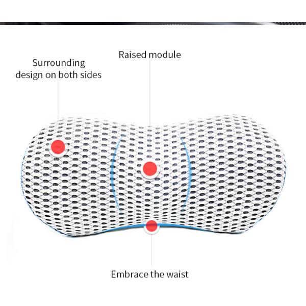 Knitted Breathable Lumbar Cushion for Office Chair 48*32*23cm Memory Foam Back Support
