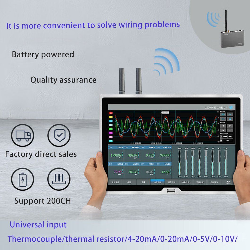 Toprie Portable Wireless Data Logger 10-inch Data Acquisition 4G/Wi-Fi,/Zigbee
