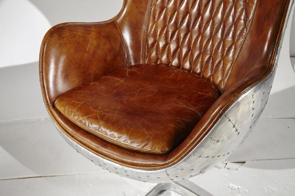 Brown Authentic Leather Office Desk Chair Durable Vintage Industrial Style Furniture