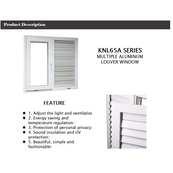 KLUK Aluminium Glass Louvers Window , Shutters With Integrated Blackout Blinds