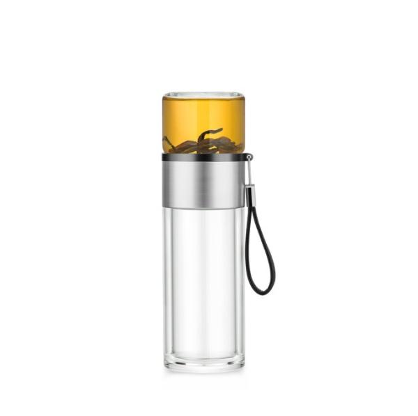 ODM Double Glass Tea Bottle Strainer Heat Resistant 238ml