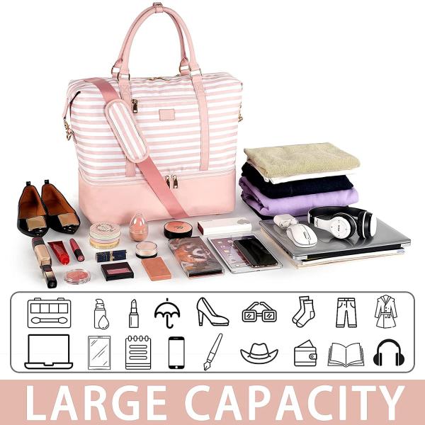 Luxury Travel Duffel Bag Women Gear Gym Sleepover Shoulder 16X7.3X15.5 Inch