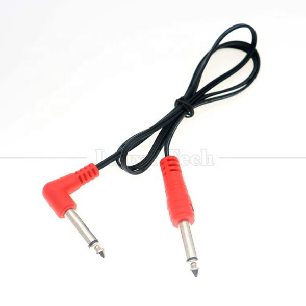 90 degrés d'angle droit à droite 6,35 mm TS Jack câble audio stéréo pour Gui tar pédale