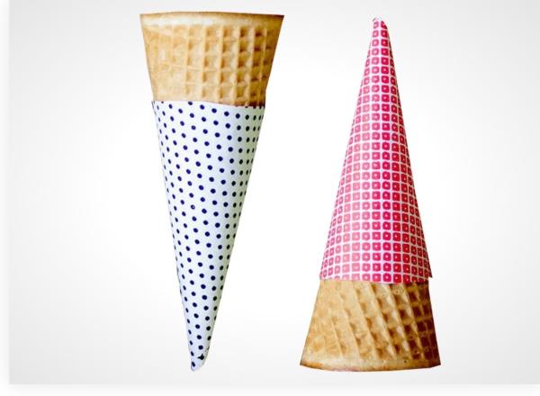 Disposable Light Film 4C Eco Friendly Food Packaging 4 Color Icecream Cone Sleeves