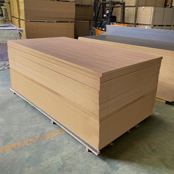 Linear Grain Melamine MDF Board Teak Texture For High End Furniture And Office Interior