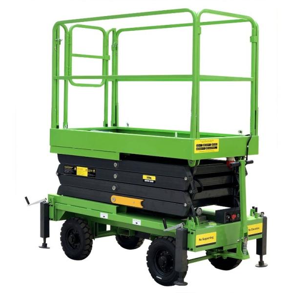 Industrial Mobile Scissor Lift Moveable Hydraulic Lift For Aerial Work 11 Meters High In Red