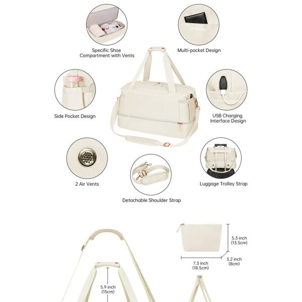 Custom Logo Women Duffel Weekender Bag Sports Tote Bag Foldable Waterproof