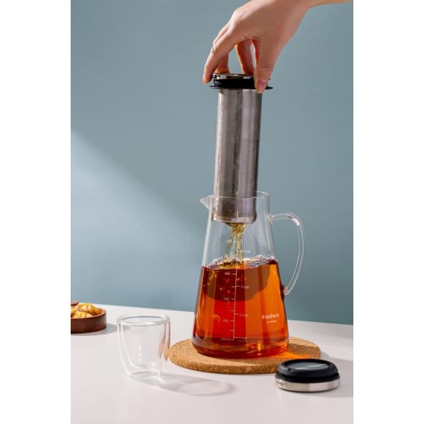 Heat Resistant Glass Water Filter Pitcher 1100ml Hand Blown Cold Brew Coffee Maker