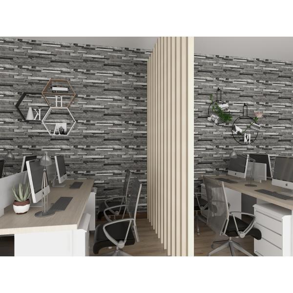 0.18mm-0.31mm espesor 3D Papel de pared de ladrillo de piedra 3D Papel de pared de ladrillo gris