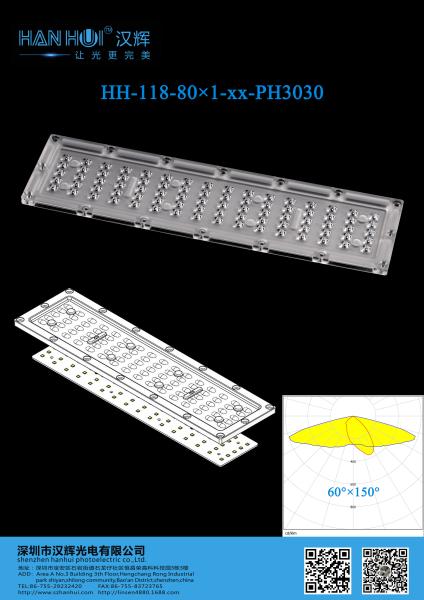295×80mm 3030 LEDs Alta transmissão LED Lente de luz para iluminação de inundação